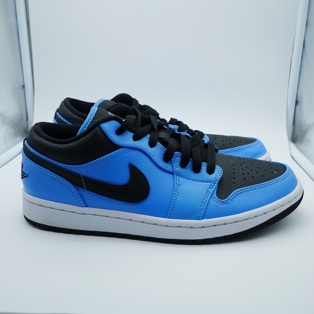 Nike Air Jordan 1 Low University Blue Black White 553558-403 7.5 Mens • 9 Women